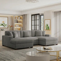 Ensemble Canapé Sectionnel Modulable Moderne Surdimensionné avec Coussins