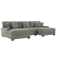 Ensemble Canapé Sectionnel Modulable Moderne Surdimensionné avec Coussins