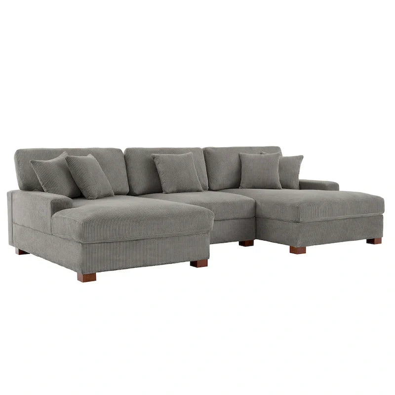 Ensemble Canapé Sectionnel Modulable Moderne Surdimensionné avec Coussins