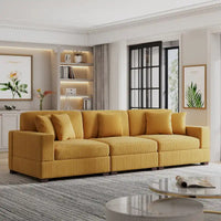 Ensemble Canapé Sectionnel Modulable Moderne Surdimensionné avec Coussins