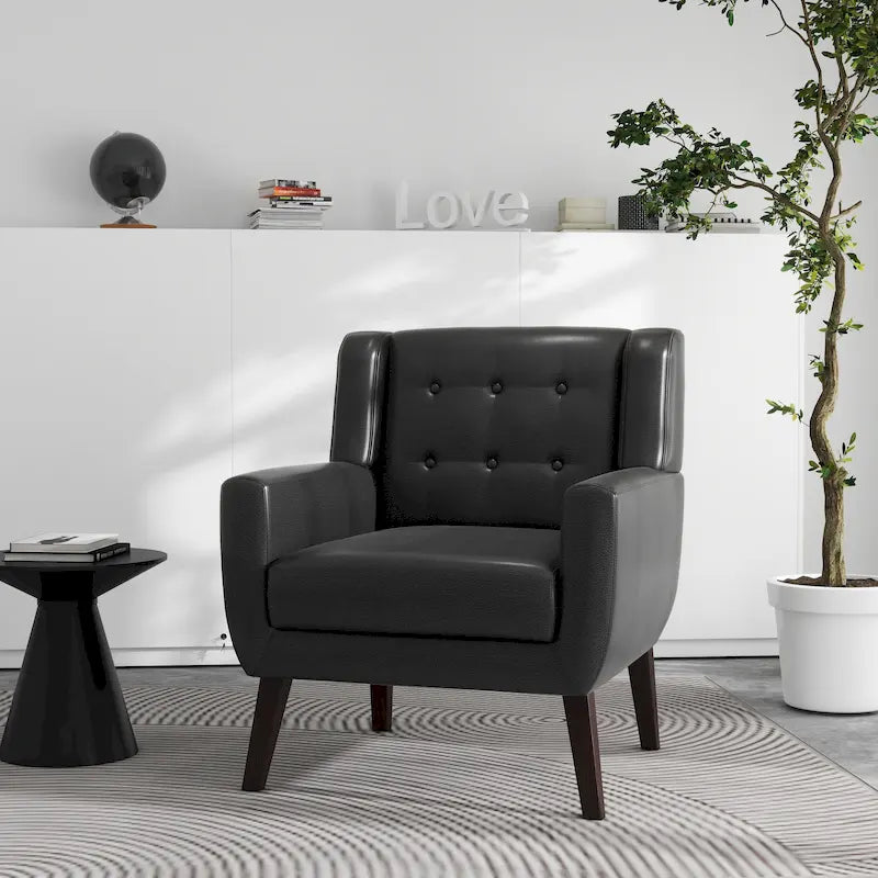 Fauteuil de salon en cuir PU avec accoudoirs