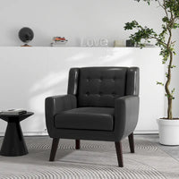 Fauteuil de salon en cuir PU avec accoudoirs