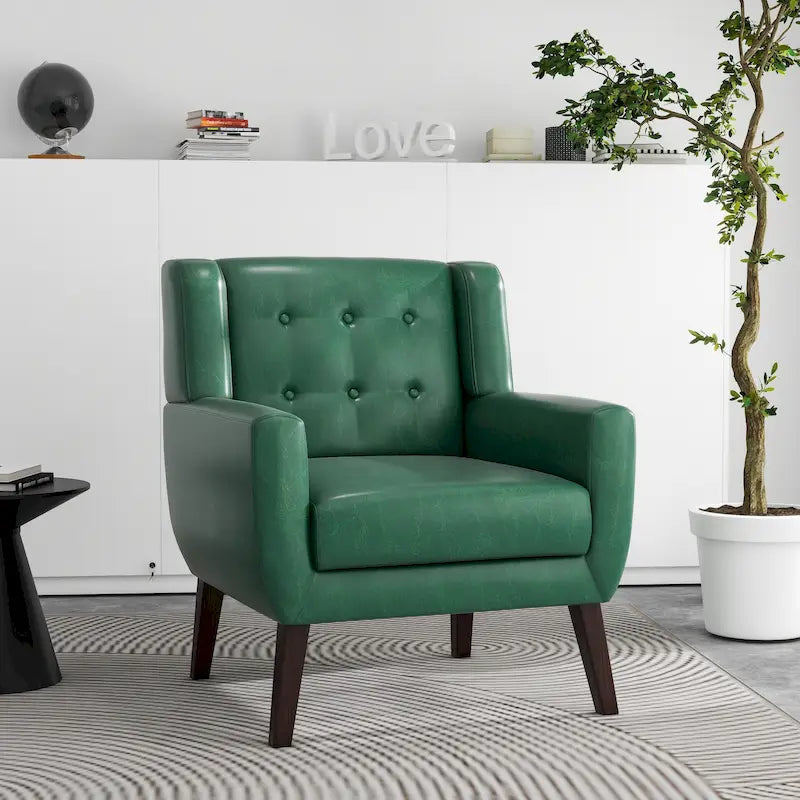 Fauteuil de salon en cuir PU avec accoudoirs