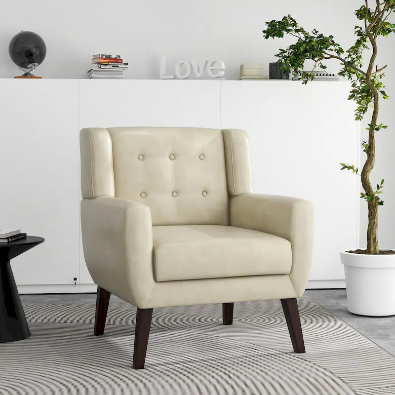 Fauteuil de salon en cuir PU avec accoudoirs