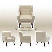 Fauteuil de salon en cuir PU avec accoudoirs