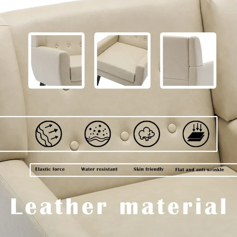 Fauteuil de salon en cuir PU avec accoudoirs