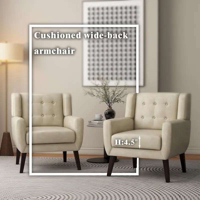 Fauteuil de salon en cuir PU avec accoudoirs