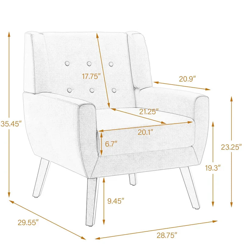 Fauteuil de salon en cuir PU avec accoudoirs