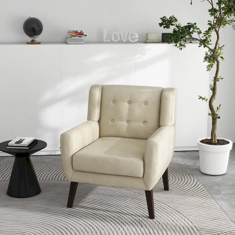 Fauteuil de salon en cuir PU avec accoudoirs