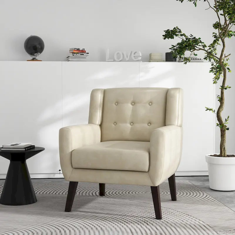 Fauteuil de salon en cuir PU avec accoudoirs