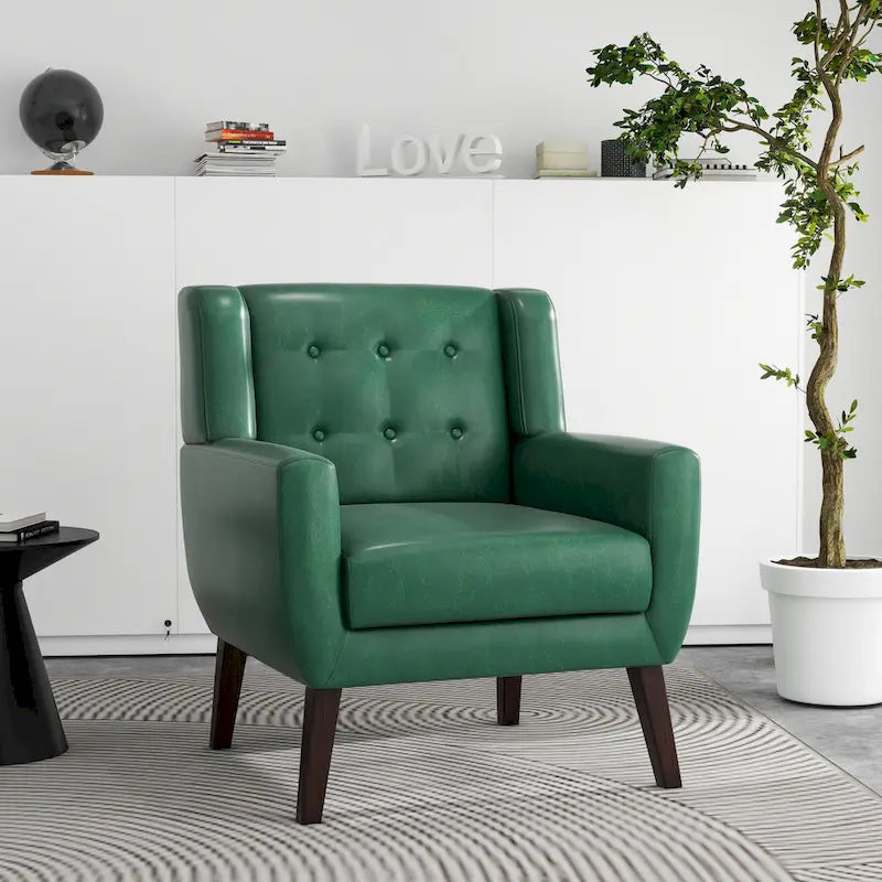 Fauteuil de salon en cuir PU avec accoudoirs