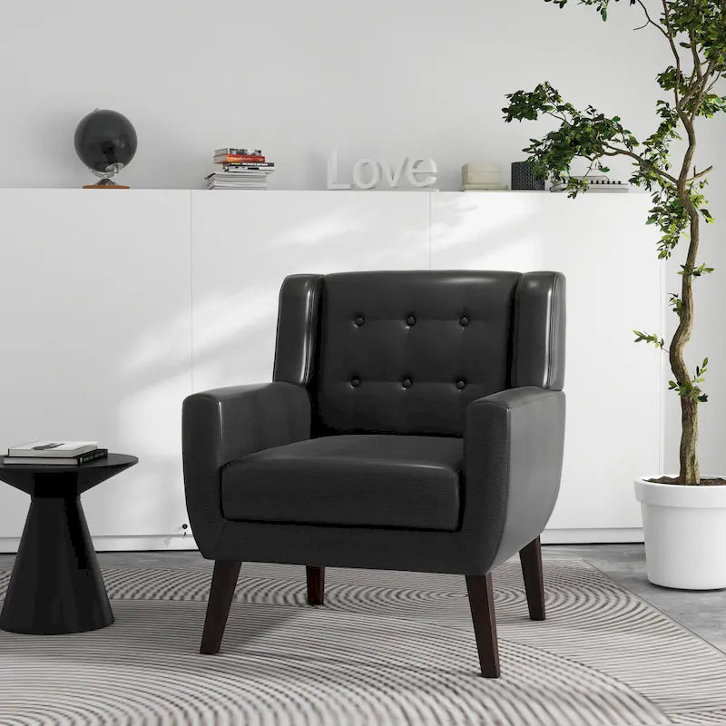 Fauteuil de salon en cuir PU avec accoudoirs