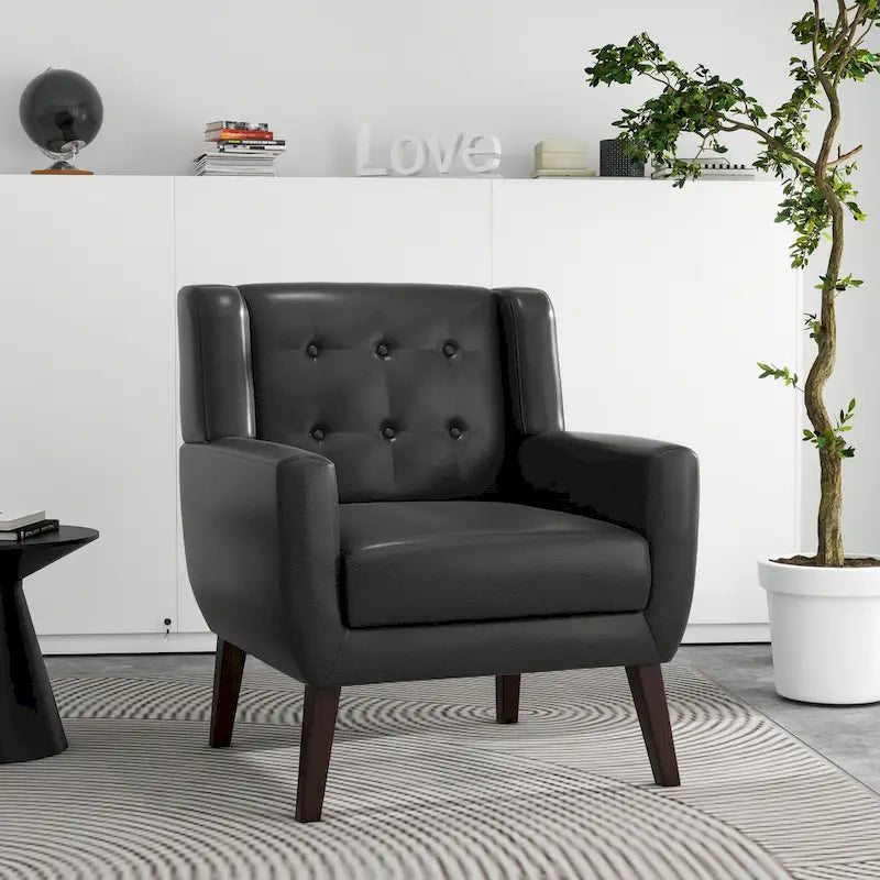 Fauteuil de salon en cuir PU avec accoudoirs