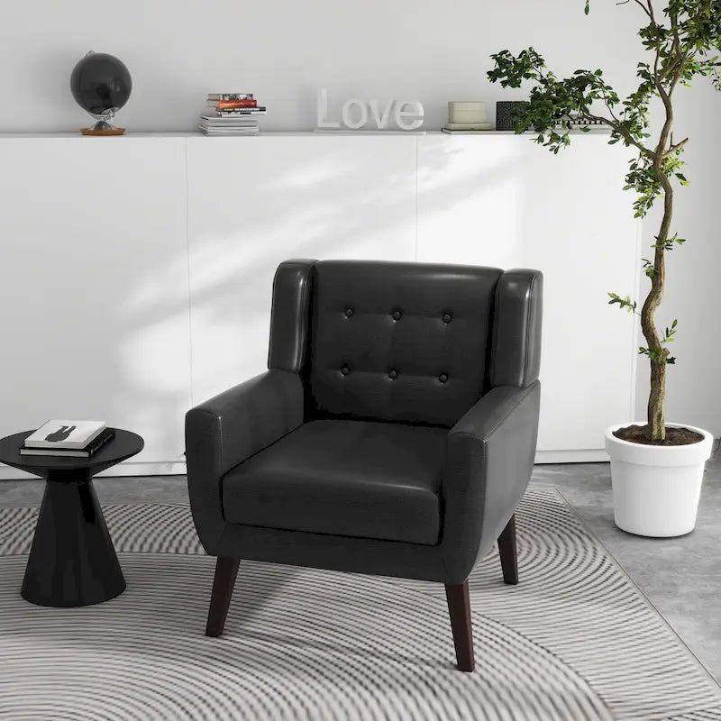 Fauteuil de salon en cuir PU avec accoudoirs