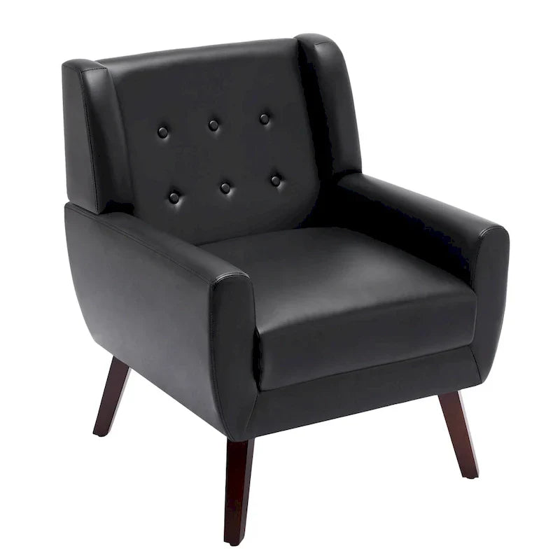 Fauteuil de salon en cuir PU avec accoudoirs