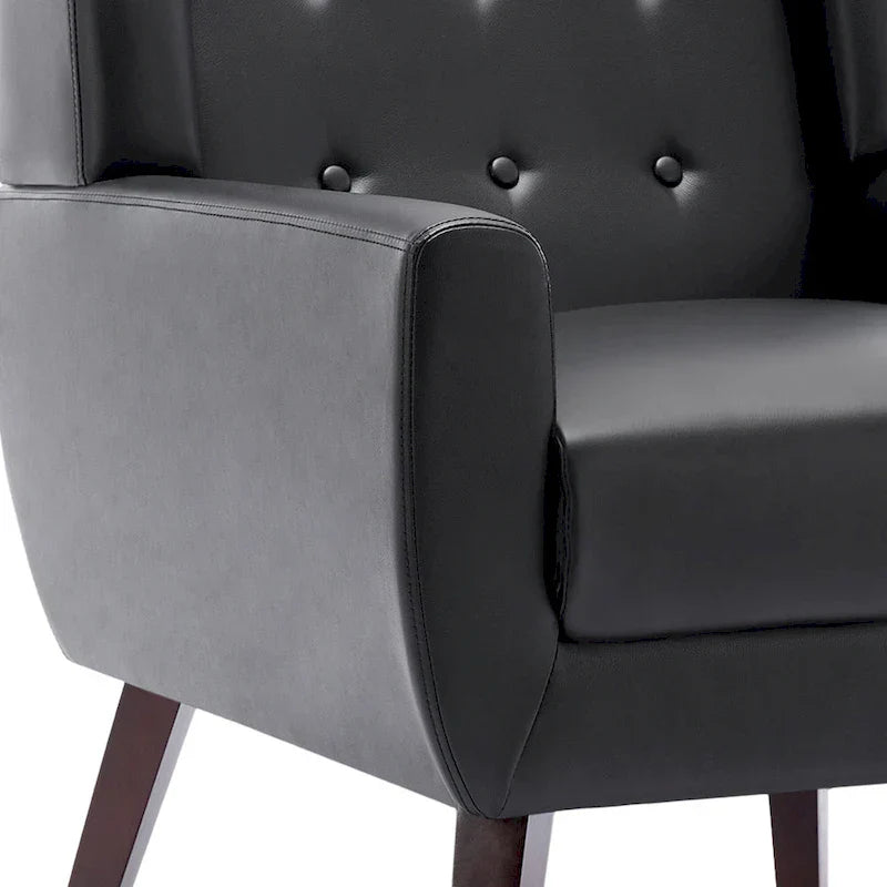 Fauteuil de salon en cuir PU avec accoudoirs