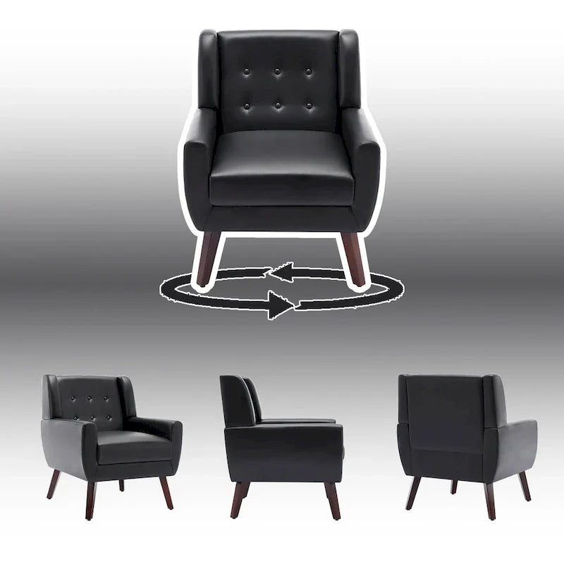Fauteuil de salon en cuir PU avec accoudoirs