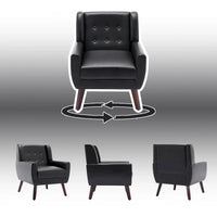 Fauteuil de salon en cuir PU avec accoudoirs