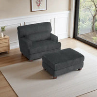 Chaise longue surdimensionnée avec pouf