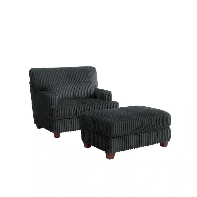 Chaise longue surdimensionnée avec pouf