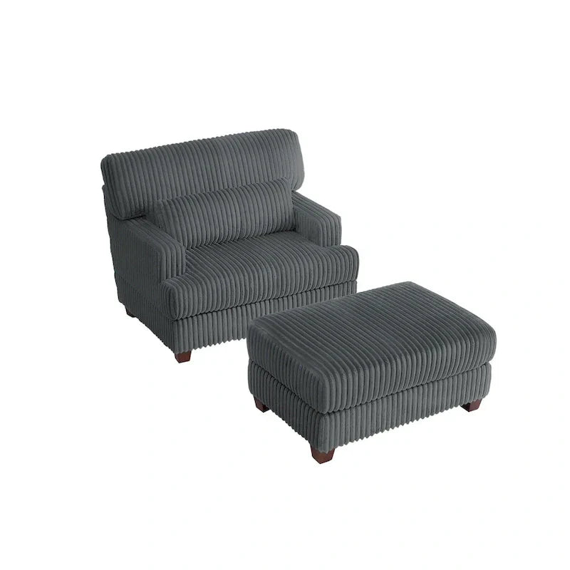 Chaise longue surdimensionnée avec pouf