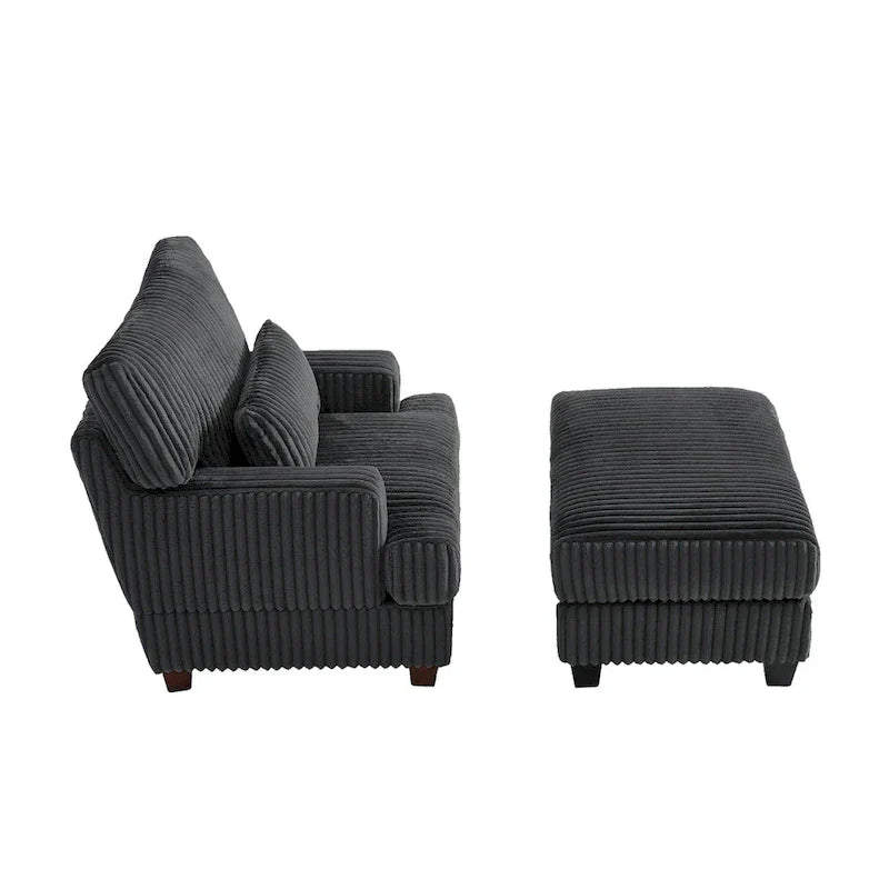 Chaise longue surdimensionnée avec pouf