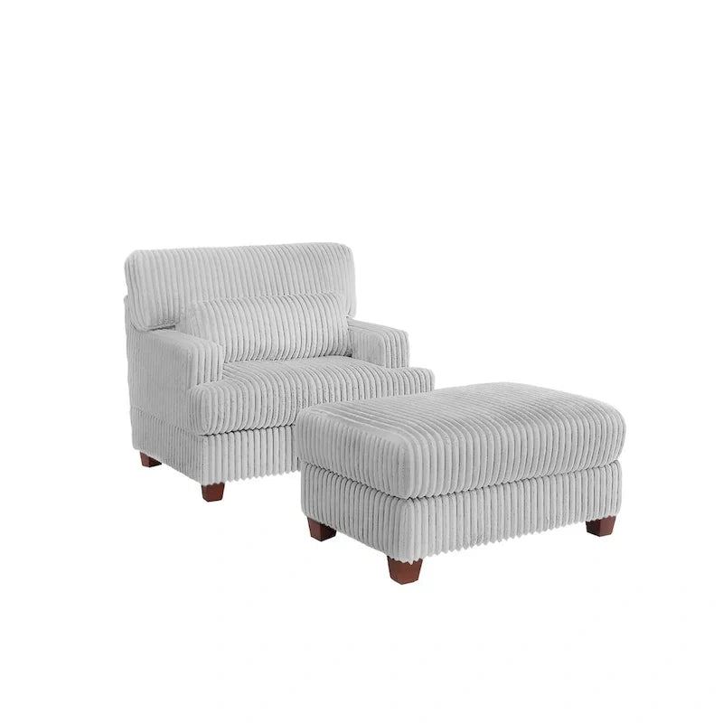 Chaise longue surdimensionnée avec pouf