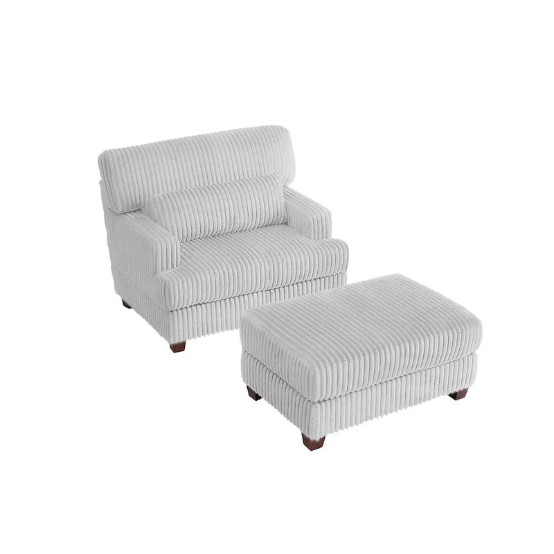 Chaise longue surdimensionnée avec pouf