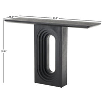 Console en bois avec base à piédestal ovale sculptée - Noir - Roche River Decor