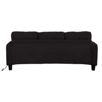 Canapé 3 places moderne en velours côtelé rectangulaire avec port USB et 2 oreillers