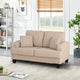 61 Petit canapé deux places beige avec 2 coussins et porte-gobelet
