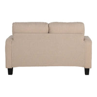 61 Petit canapé deux places beige avec 2 coussins et porte-gobelet