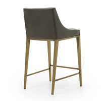 Tabouret de comptoir contemporain Modrest Fairview gris et laiton