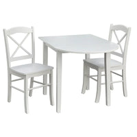 Ensemble de salle à manger 3 pièces avec table à rallonges style cottage rustique