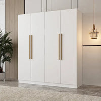 Armoire moderne autoportante en bois massif avec étagères de rangement
