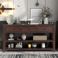 Console de style rétro avec deux étagères ouvertes