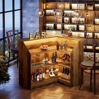 Meuble de bar d'angle avec porte-verres pour pub à domicile