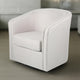 Fauteuil pivotant, style baril rond classique, tissu beige blé
