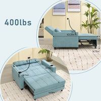 Canapé convertible 3-en-1 avec ports USB
