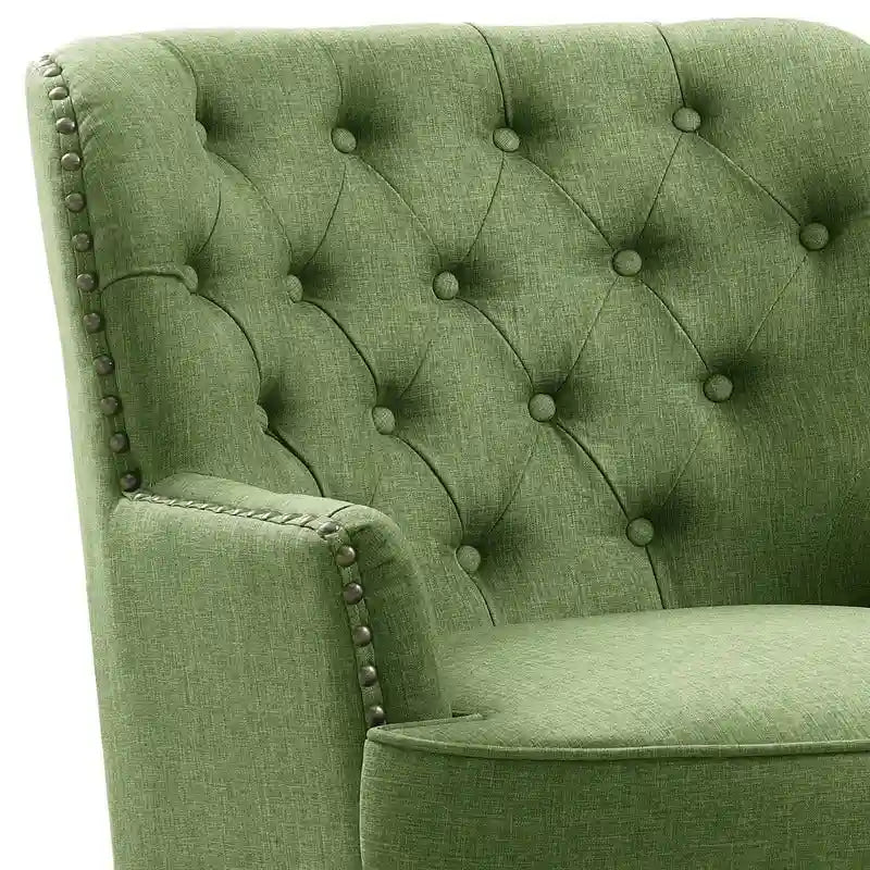 Moser Bay Mignon fauteuil d'appoint à oreilles capitonné en velours / lin 30 de large