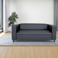 Coast to Coast Sofas Canapé trois places de style Mid-Century en similicuir avec cadre en bois massif et rembourrage