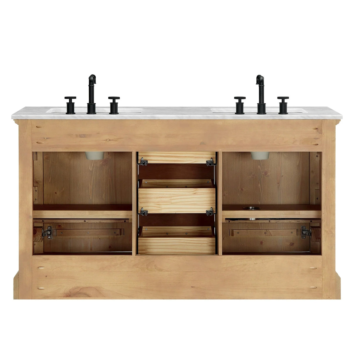 Hervas Meuble-lavabo avec dessus en marbre naturel sans miroir