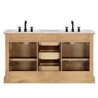 Hervas Meuble-lavabo avec dessus en marbre naturel sans miroir