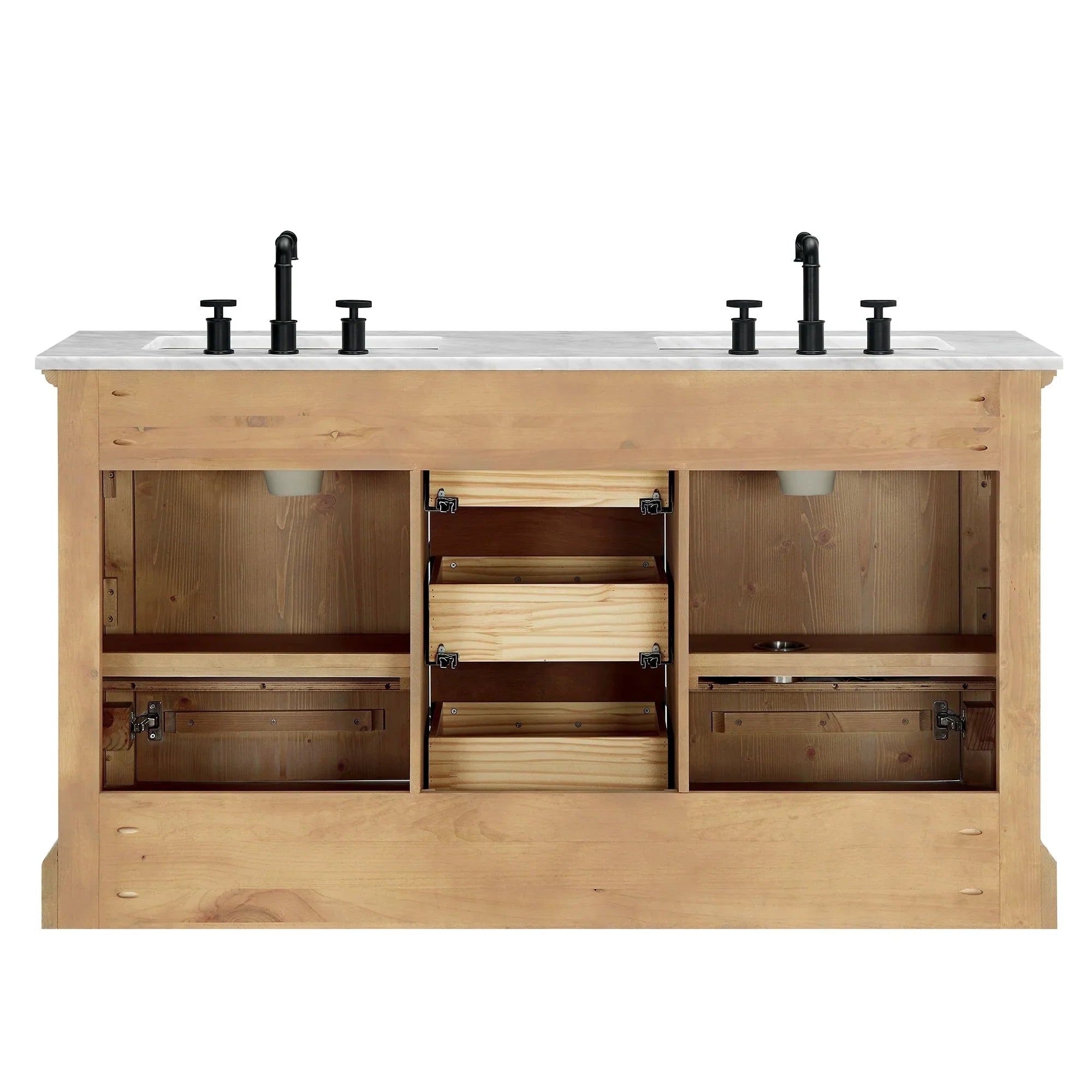 Hervas Meuble-lavabo avec dessus en marbre naturel sans miroir