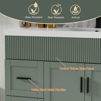 Wavy Line Ensemble meuble-lavabo de salle de bain 30/36/48 avec vasque & robinet