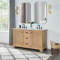 Hervas Meuble-lavabo avec dessus en marbre naturel sans miroir