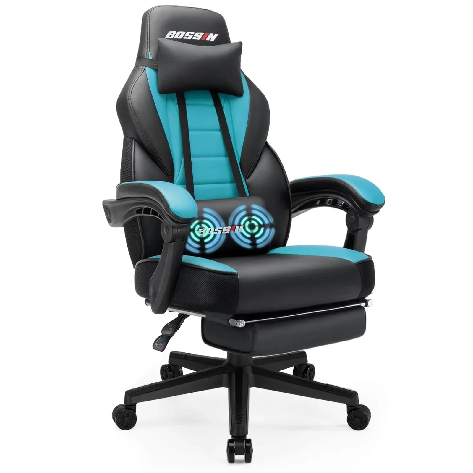 BOSSIN Chaise de gaming style racing, chaise de gamer grande et haute 300 lb à dossier haut chaise informatique