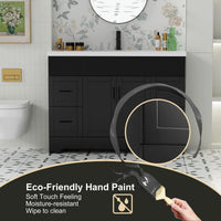 Wavy Line Ensemble meuble-lavabo de salle de bain 30/36/48 avec vasque & robinet