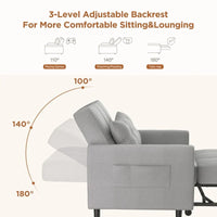 Canapé-lit réglable 3 en 1, fauteuil-canapé escamotable, lit pliant convertible pour salon