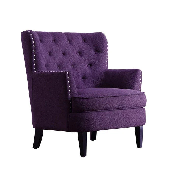 Moser Bay Mignon fauteuil d'appoint à oreilles capitonné en velours / lin 30 de large
